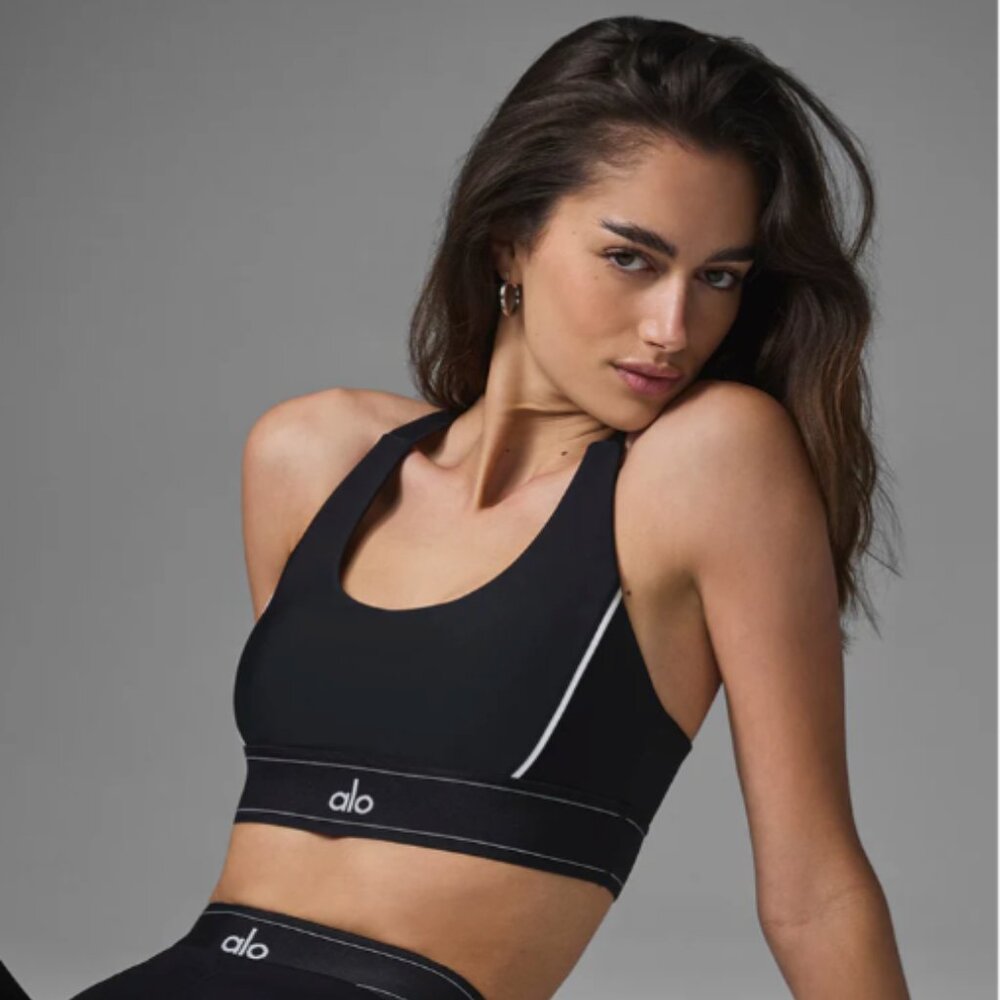 Alo Airlift Suit Up Bra - Black/White size Medium